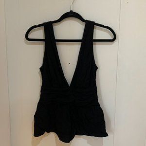 Asos Black V-Neck Zip Top